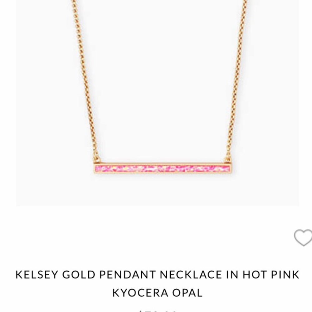 Kendra Scott Kelsey Gold Pendant necklace hot pink